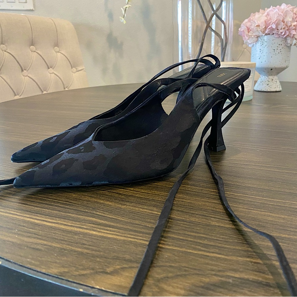Zara Sling back tie up heels size 41